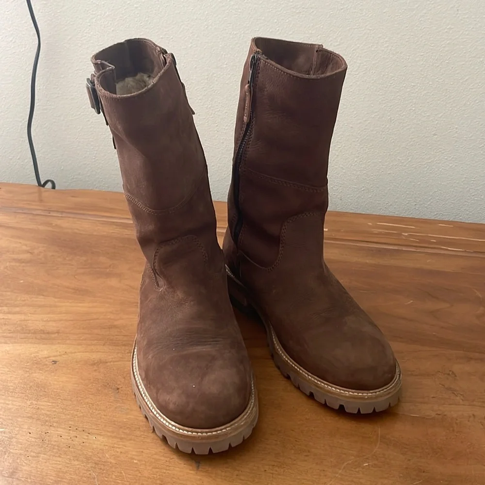 Hunter Men's Brown Leather Boots Size 9